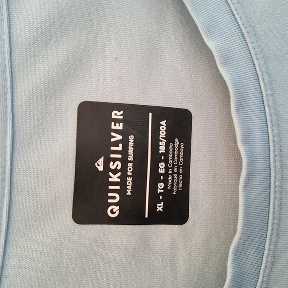 Quiksilver Men's Light Blue Long Sleeve Swim shirt - Picture 2 of 5